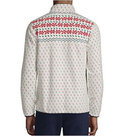 Lands' End Festive Red and Green Patterned Vest - Picture 3 of 9